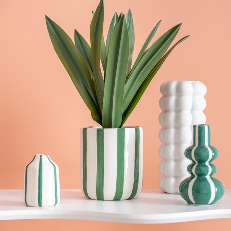 Plante artificielle pot raye