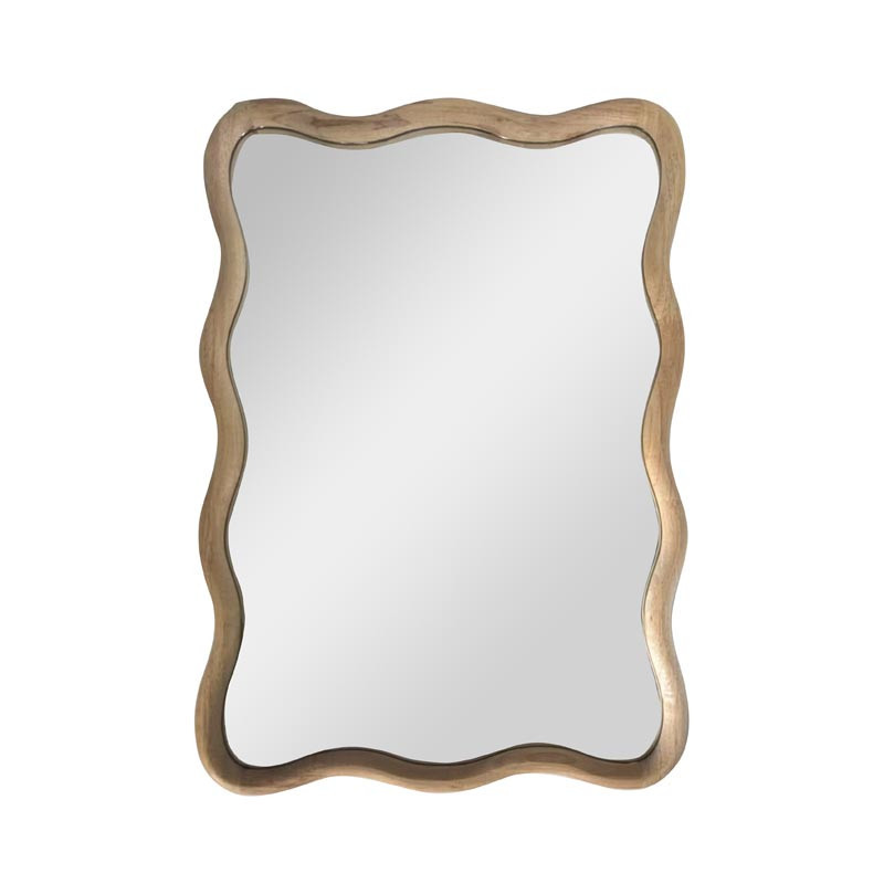 Miroir bord ondules bois