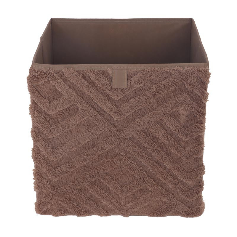 Cube de rangement chevron marron