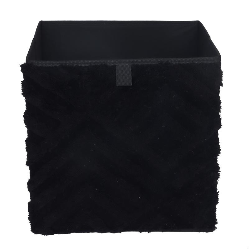Cube de rangement chevron noir