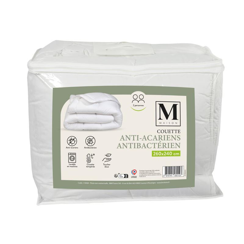Couette 260x240 blanche anti-aca