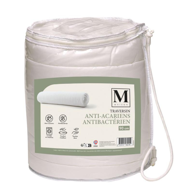 Traversin anti acarien 90cm