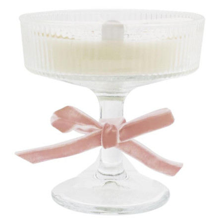 Bougie verre nAud velours