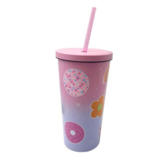 Gourde avec paille rainbow