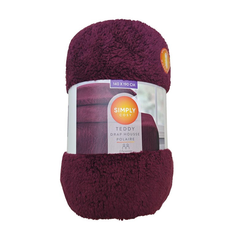 Drap housse 140x190 teddy polair