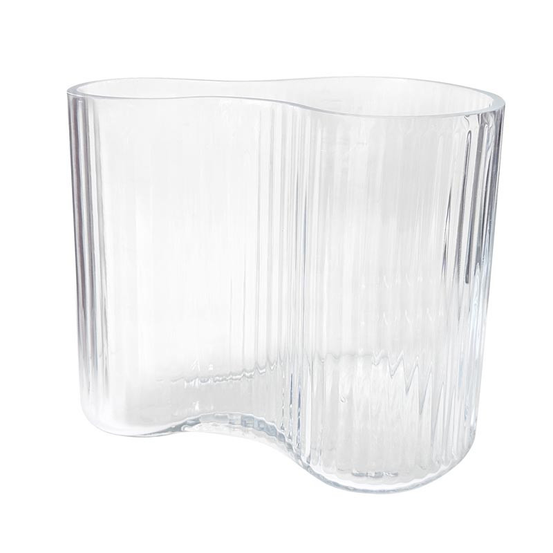 Vase verre strie asymetrique