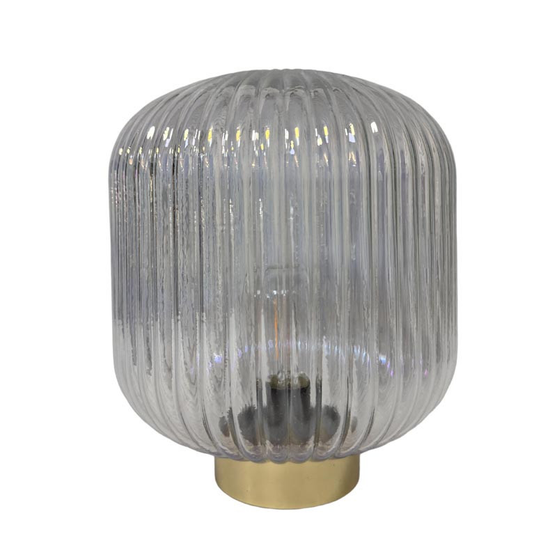 Lampe a poser en verre strie