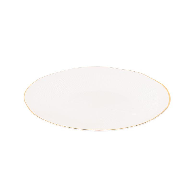 Assiette rayures bord dore 22cm