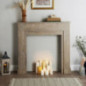 Manteau de cheminee fini bois