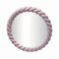 Miroir rond torsade rose