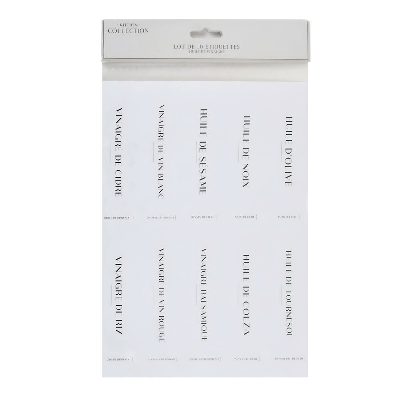10 stickers huile et vinaigre