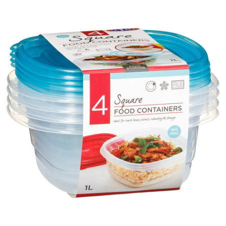 4 boites alimentaire carre 1l