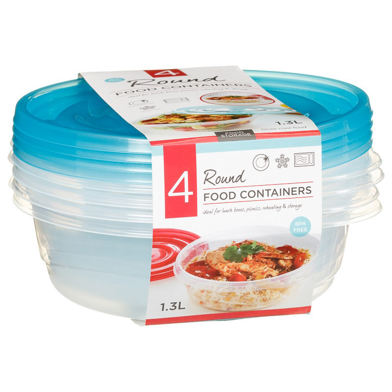 4 boites alimentaire ronde 1l