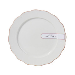 Assiette plate blanc lisere