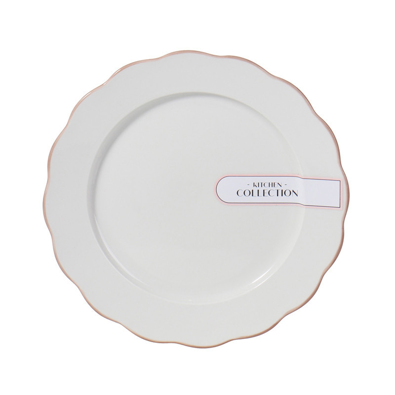 Assiette plate blanc lisere