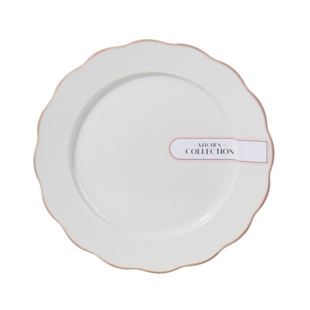 Assiette plate blanc lisere
