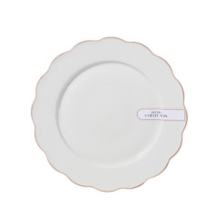 Assiette dessert fleur rose