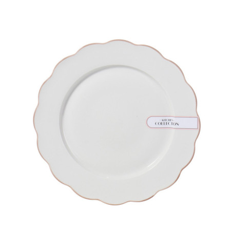 Assiette dessert fleur rose