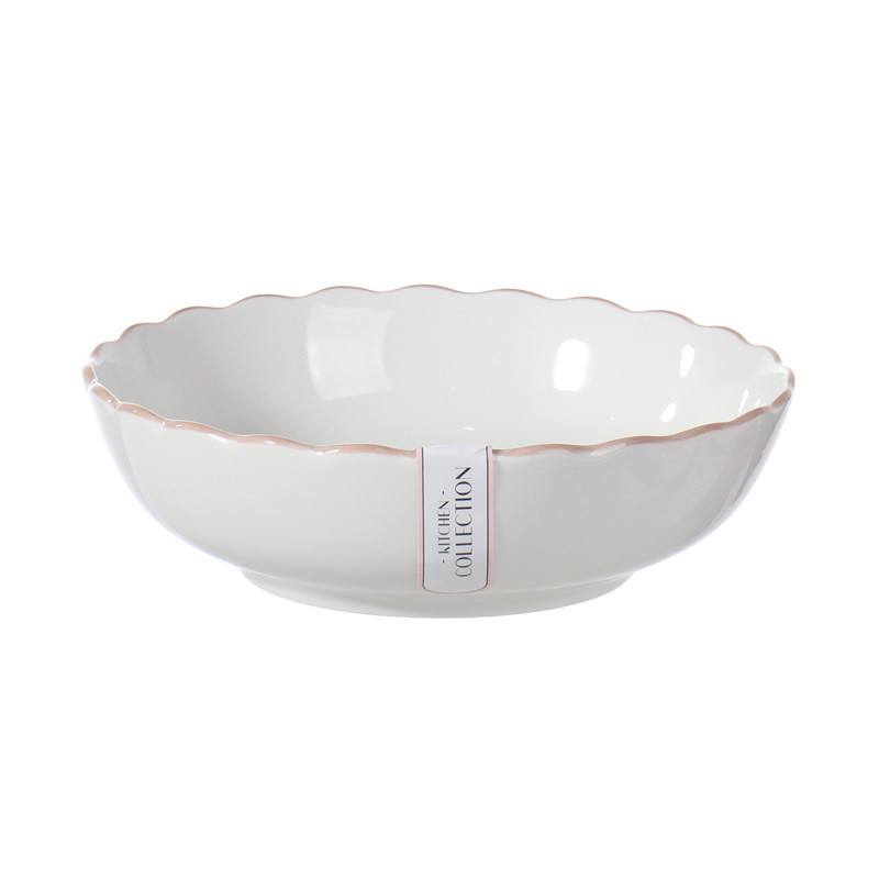 Assiette creuse fleur rose