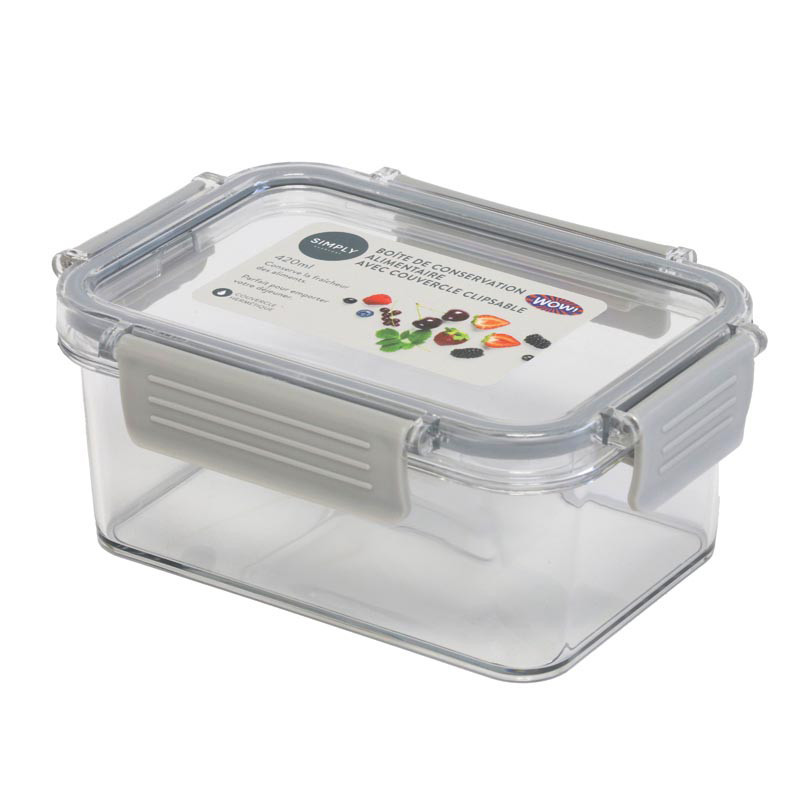 Boite alimentaire a clips gris