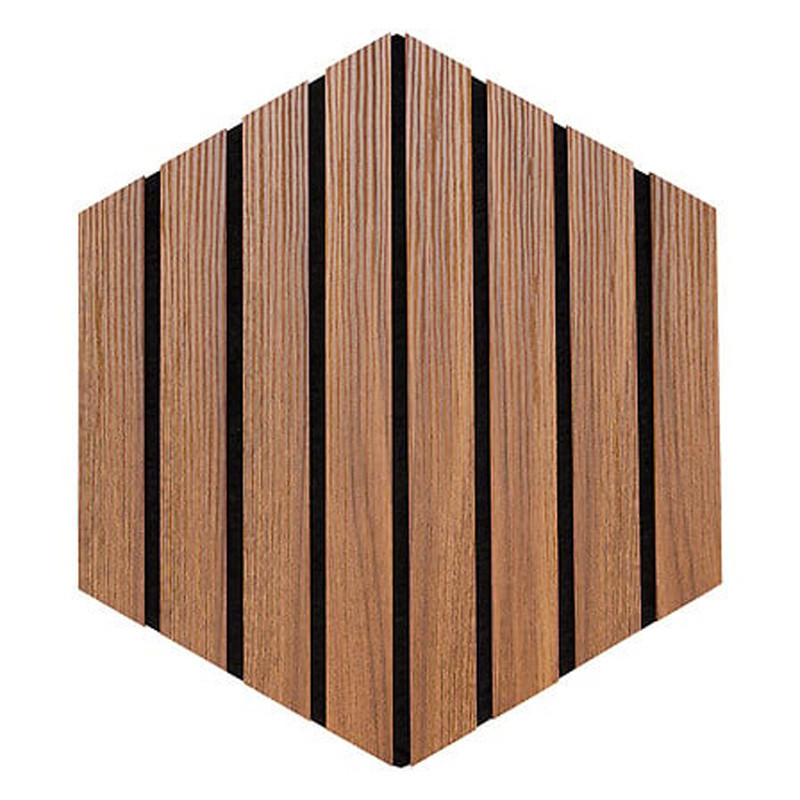 3 panneaux hexagone bois fonce