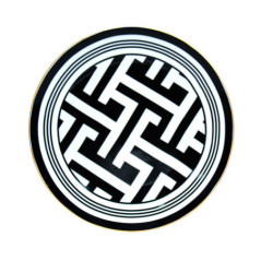 Assiette dessert noir & dore