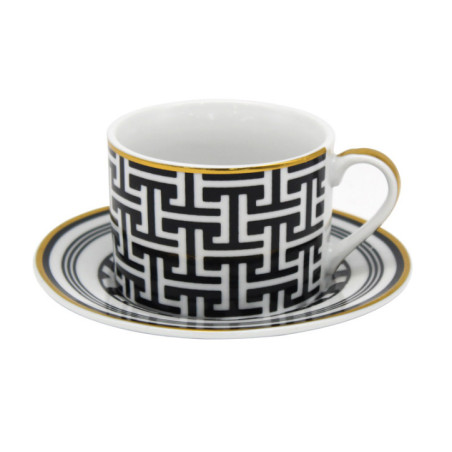 Tasse et coupelle noir & dore