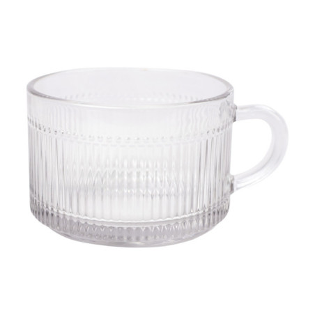 Lot de 2 mugs en verre strie