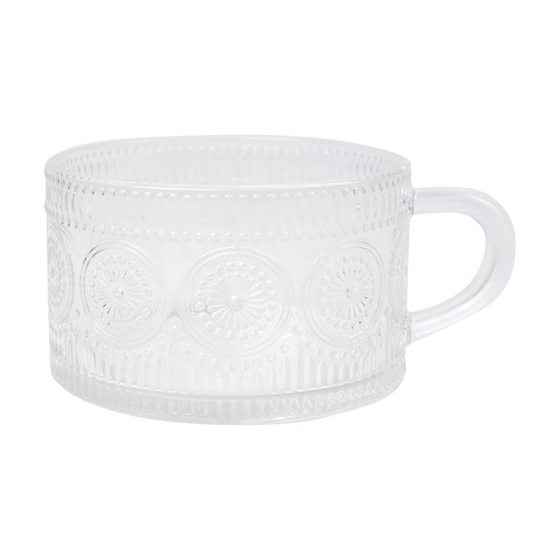 2 mugs en verre motif tournesol