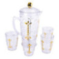 Lot de 4 verre et pichet motif