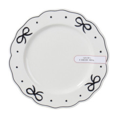 Assiette plate blanche noeud