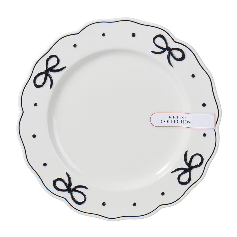 Assiette plate blanche  noeud