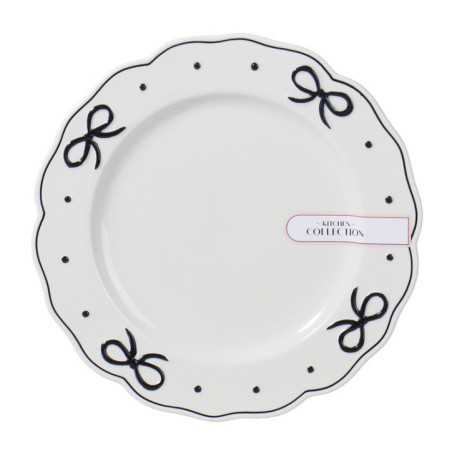 Assiette plate blanche noeud