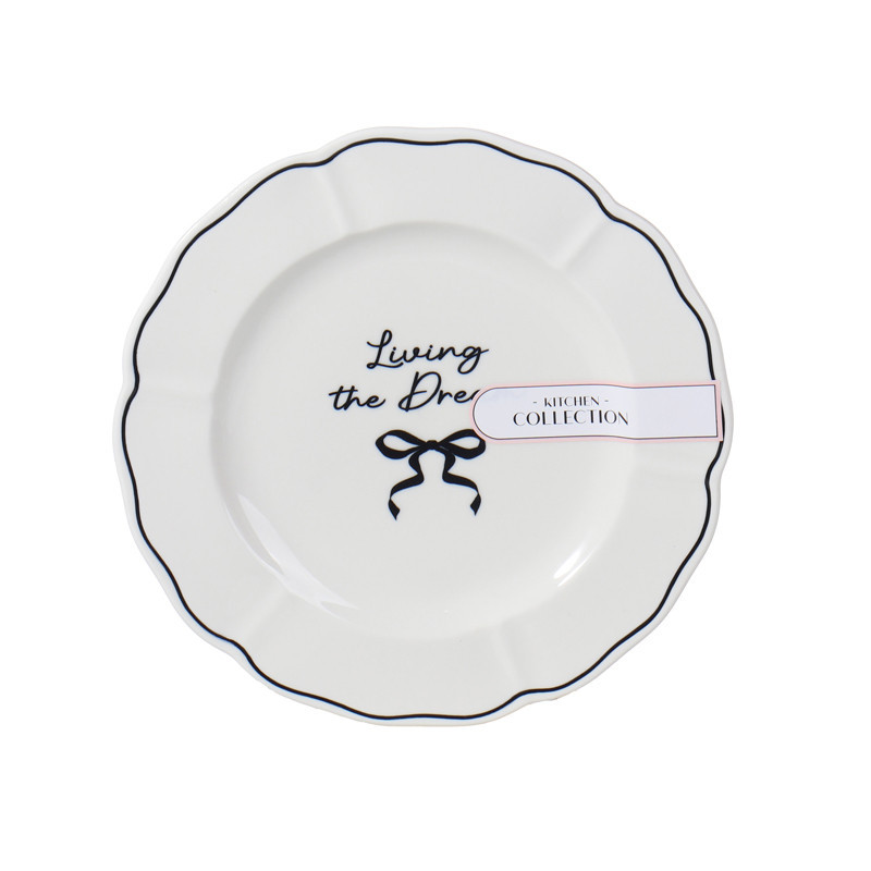 Assiette dessert slogan et noeud