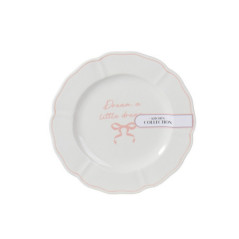 Assiette dessert slogan et noeud