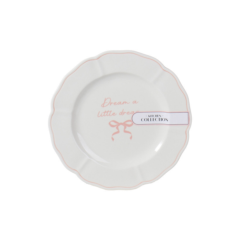 Assiette dessert slogan et noeud