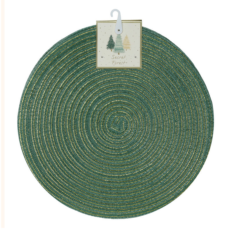 4 sets de table vert a paillette