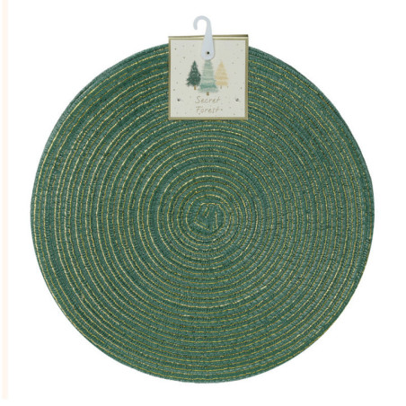 4 sets de table vert a paillette