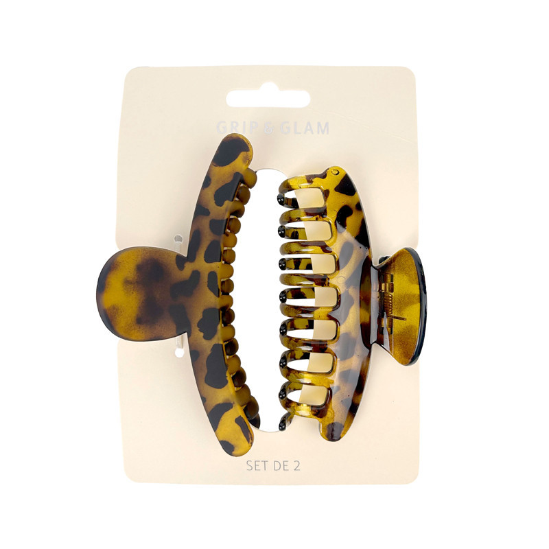 Duo pince cheveux leopard