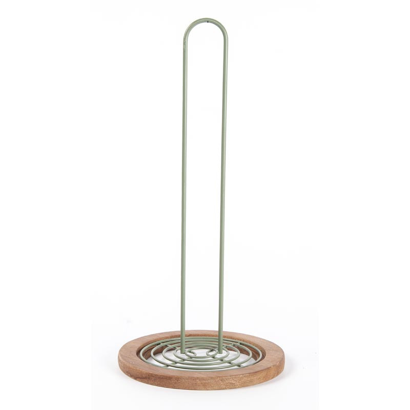 Support essuie tout kaki et bois