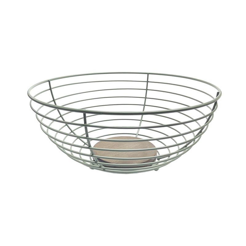 Corbeille a fruit kaki et bois