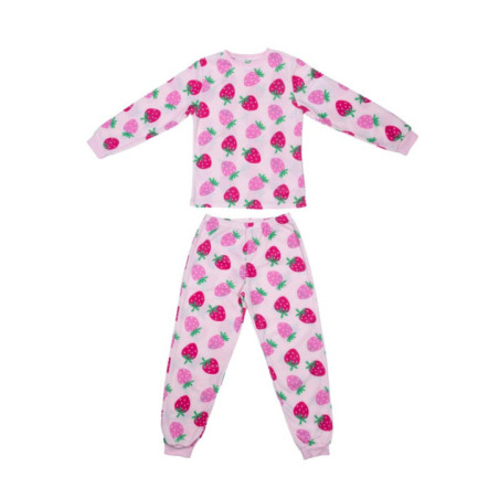 Pyjama fille polaire fraise