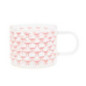 Mug en verre motif noeuds rose