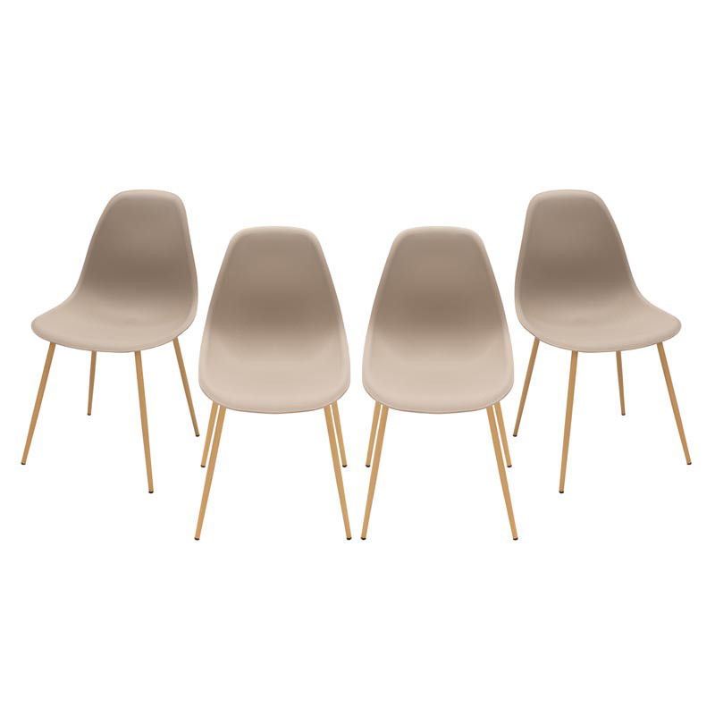 4 chaises coque plastique mila