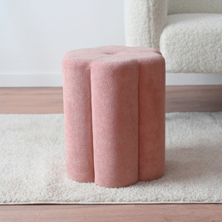 Pouf fleur rose