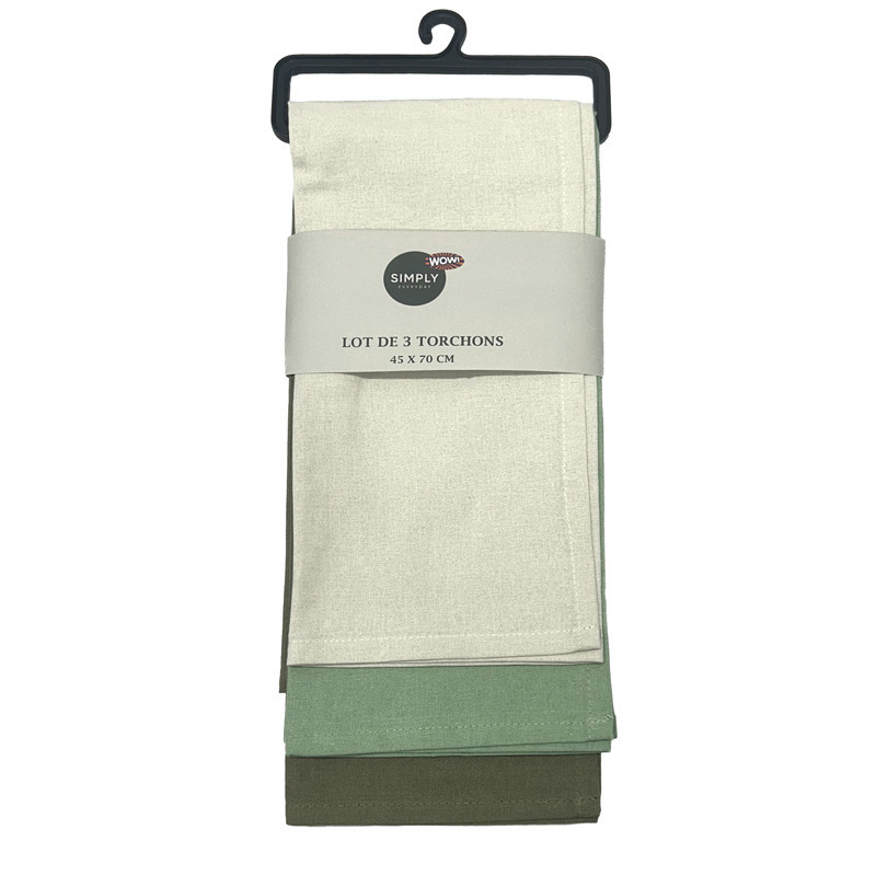Set de 3 torchon colore