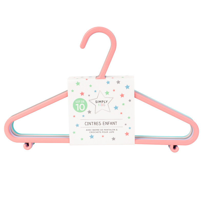 Cintres enfant x10 rose/lilas