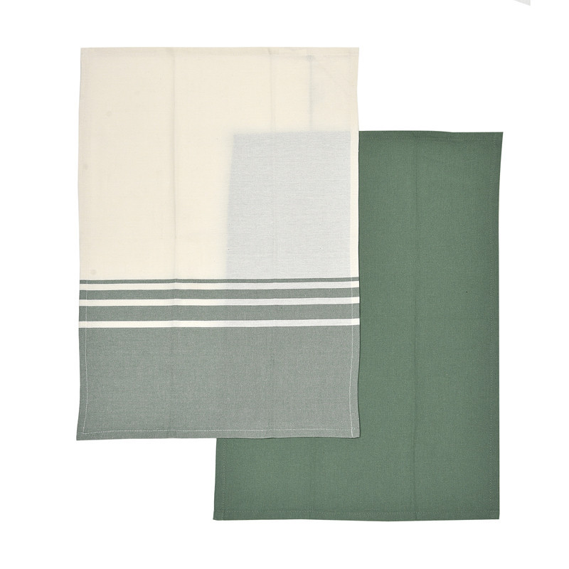 Lot x2 torchons vert 45x65