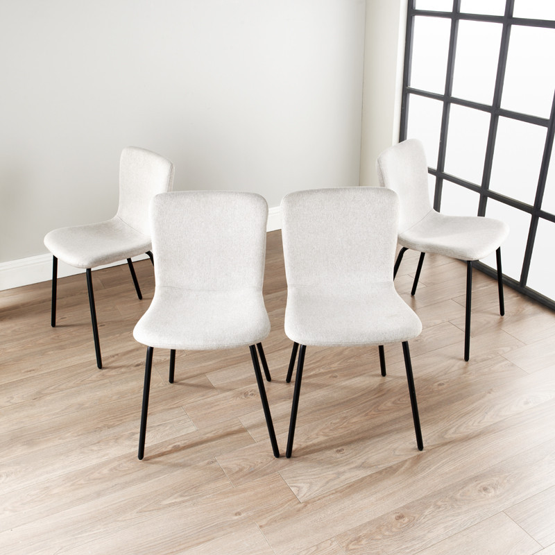 Lot 4 chaises tissu creme