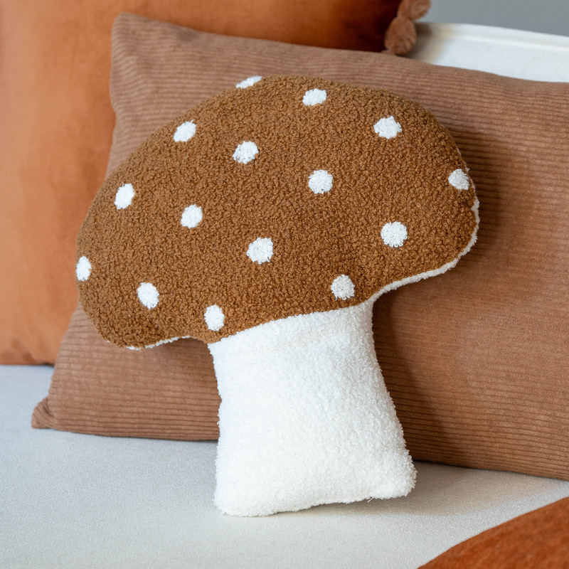Coussin champignon creme 40cm